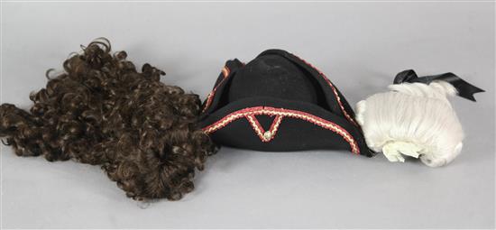 Lucia: Two wigs - Enrico and Arturo and Arturos tri-corn hat
